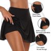 Tennis for Women Dance Fitness Solid Sports Skirts Female Tennis Running Skort Active Athletic Yoga Fitness Skirt Short - Black - M