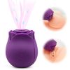 Rose sucking device;  tongue licking female masturbator;  clitoral stimulation;  rose vibrator - Purple