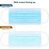 50Pcs 3-Layers Disposable Face Masks Elastic Earloop 95% Melt-Blown Filter Sanitary Face Mask - Blue