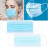 50Pcs 3-Layers Disposable Face Masks Elastic Earloop 95% Melt-Blown Filter Sanitary Face Mask - Blue