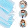 50Pcs 3-Layers Disposable Face Masks Elastic Earloop 95% Melt-Blown Filter Sanitary Face Mask - Blue