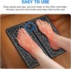 EMS Foot Massager Pad Reflexology Foot Acupoint Massage Muscle Stimulation Improve Blood Circulation Relief Pain USB Rechargeabl - Black